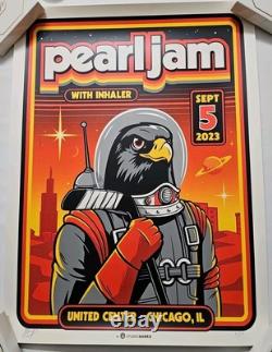 Pearl Jam Chicago Blackhawks Poster Sept 5 2023 Night 1 Mark Jamotillo Signed