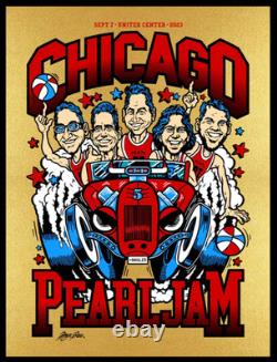 Pearl Jam Chicago N2 2023 Poster Metallic Supergold Variant Ames Bros SN AP /110