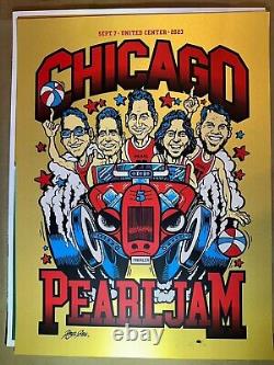 Pearl Jam Chicago-Night 2 SuperGold Variant SIGNED & NUMBERED LE/110 FREE SHIP