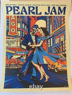 Pearl Jam Chicago Poster 2024 Wrigley Field Van Orton pj concert tour