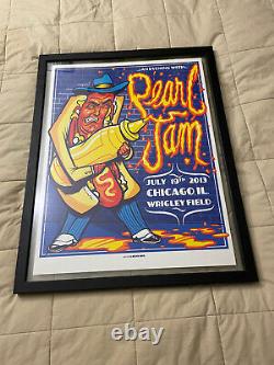 Pearl Jam Chicago Wrigley Field 2013 Custom Framed Mustard Finger by Munk One