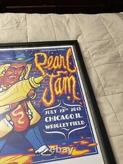 Pearl Jam Chicago Wrigley Field 2013 Custom Framed Mustard Finger by Munk One