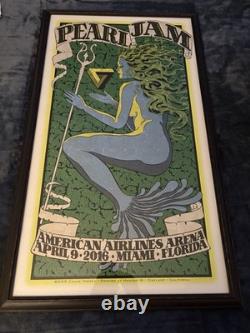Pearl Jam Chuck Sperry poster Miami 2016 Professionally Framed and matted