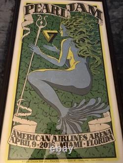 Pearl Jam Chuck Sperry poster Miami 2016 Professionally Framed and matted