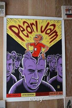 Pearl Jam Concert Poster 1996 Randall's Island New York NY Ames Bros Ben Harper