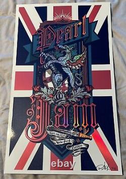 Pearl Jam Concert Poster. 2021 Klausen AP Foil Livestream Hyde Park, London