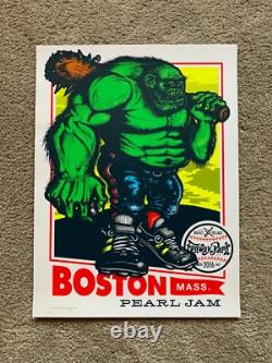Pearl Jam Concert Poster Boston 2016 AP Green Monster Ames Bros LE/315