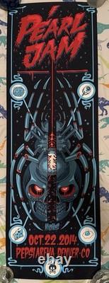 Pearl Jam Concert Poster Nychos Oct 2014 Pepsi Arena Denver CO BEAUTIFUL