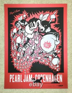 Pearl Jam Copenhagen Poster 2022 Ames Bros AP Red Metallic Signed #/85 Vedder