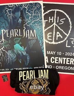 Pearl Jam Dark Matter Portland Oregon Event Posters, XL shirt + Token 5/10/24