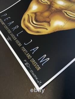 Pearl Jam EMEK Portland 2013 AP poster signed doodled rose garden doomsday clock