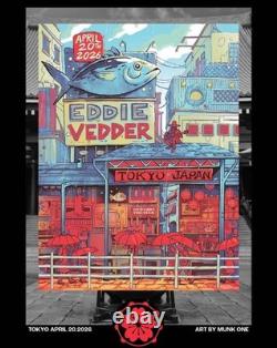 Pearl Jam Eddie Vedder 4/20/2026 Tokyo Japan Concert Event Poster Munk One -F/S