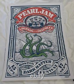 Pearl Jam FENWAY PARK 2024 BOSTON 5 POSTER COMPLETE SET 9/15/24 & 9/17/24