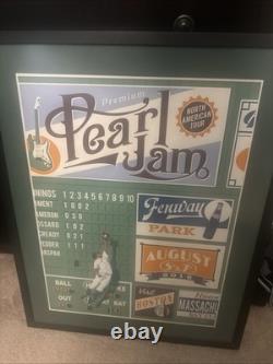 Pearl Jam Fenway Park 2016 Poster Steve Thomas Orange Variant The Catch Framed