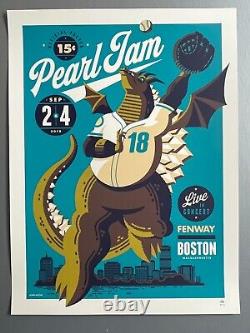 Pearl Jam Fenway Park 2018 Variant Poster Signed A/P Tom Whalen Screen Print