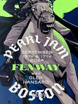 Pearl Jam Fenway Park Boston MA 9/15 9/17 2024 Oliver Barrett Lithograph Poster