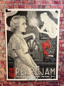 Pearl Jam Fort Worth 2023 Screenprint Poster Timothy Pittides Signed AP #67/100