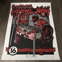Pearl Jam Greenville 2016 Ames poster signed numbered