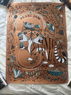 Pearl Jam Home & Away Exhibit Poster MoPOP Seattle 2018 Tiger Artwork Original
