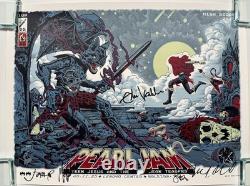 Pearl Jam JSA Fully Signed Autograph Lithograph Concert Poster Raliegh 2025