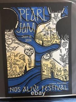 Pearl Jam July 2024 Nos Alive Concert Poster S/N x/100 by Artist Neivanmade