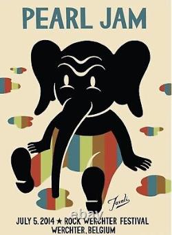 Pearl Jam July 5, 2014 Werchter Belgium Concert Poster By Taxali