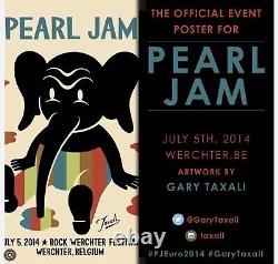 Pearl Jam July 5, 2014 Werchter Belgium Concert Poster By Taxali