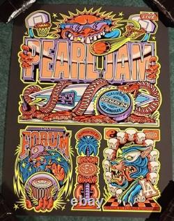 Pearl Jam LA Forum 2024 Tour Poster SOLD OUT Official Los Angeles 18x24 framed