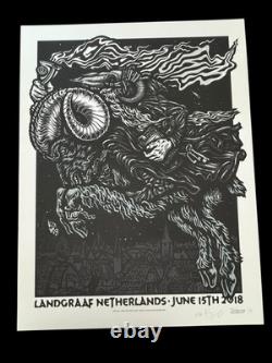 Pearl Jam Landgraaf Variant Edition Poster Ames 20 x 26 Galvanized Silver 6/85