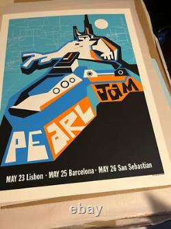 Pearl Jam Lisbon Barcelona San Sebastian 2000 by Ames Bros Poster