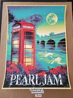 Pearl Jam London poster Bella Grace Limited Edition S/N AP /100 MINT