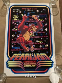 Pearl Jam MSG Donkey Kong Poster Ames Bros- S/N XX/200 MINT