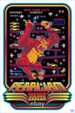 Pearl Jam MSG Donkey Kong Poster Ames Bros- S/N XX/200 MINT