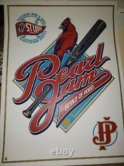 Pearl Jam Mark 5 St Louis Cardinals 2010 Official Concert Poster Screen Print