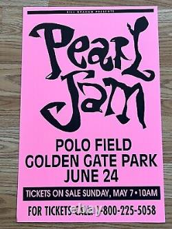 Pearl Jam Neil Young Golden Gate Park Park 1995 Original Concert Poster Pink V2