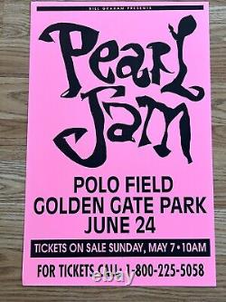 Pearl Jam Neil Young Golden Gate Park Park 1995 Original Concert Poster Pink V2