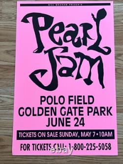 Pearl Jam Neil Young Golden Gate Park Park 1995 Original Concert Poster Pink V2