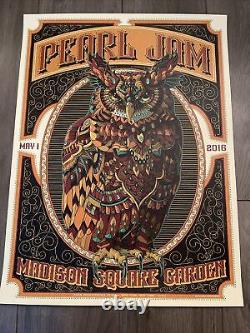 Pearl Jam New York City MSG Poster 2016 Bioworkz Madison Square Garden NYC