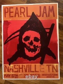Pearl Jam Night 1 Show Print Poster Button Pin Set Bridgestone Nashville 5/6/25