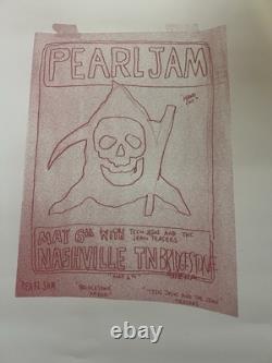Pearl Jam Night 1 Show Print Poster Button Pin Set Bridgestone Nashville 5/6/25
