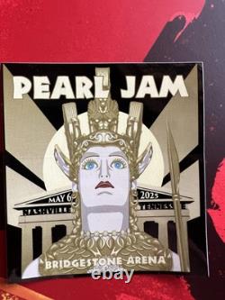 Pearl Jam Night 1 Show Print Poster Button Pin Set Bridgestone Nashville 5/6/25