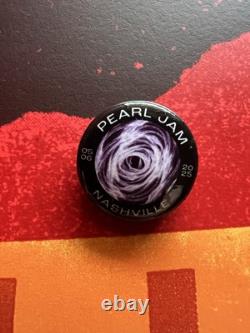 Pearl Jam Night 1 Show Print Poster Button Pin Set Bridgestone Nashville 5/6/25