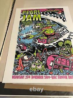 Pearl Jam November 25 2009 Brisbane Australia Concert Poster By BEN BROWN