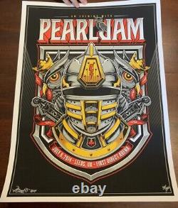 Pearl Jam Official Concert Poster 07-08-14 Leeds UK First Direct Arena MARKS 5