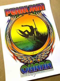 Pearl Jam Ohana Encore Festival Poster Ames Bros Eddie Vedder Surfing