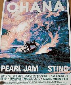 Pearl Jam Ohana Fest 2024 Poster by Domaradzki BEAUTIFUL OHANA 24