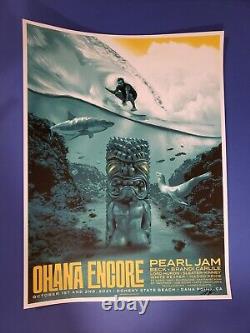 Pearl Jam Ohana poster, 10/1-2/21, AP, S/N, Ian Williams, M/MN, LE 100