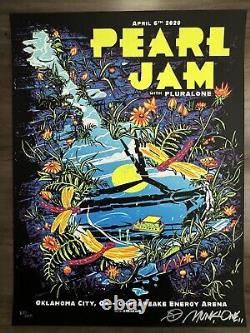 Pearl Jam Oklahoma OK Munk One Signed A/P of 100 Poster April 6, 2020