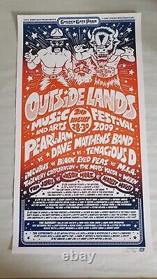 Pearl Jam Outside Lands Concert Poster by Ames Bros. AP S/N Dave Matthews