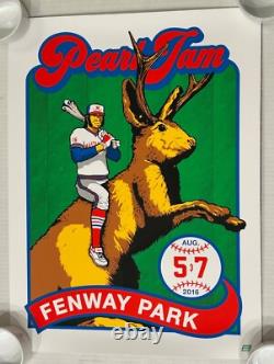 Pearl Jam PJ Boston Fenway Park RARE MINT Bucky 8/7/16 concert poster